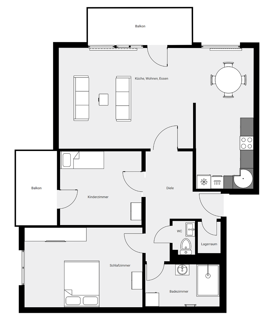 Prov.-frei! Hochw. sanierte 3-Zi.-ETW mit 2 Balkonen & 2 Stpl. in WÜ-Versbach – 97078 Würzburg(Versbach) – Vorschaubild 14