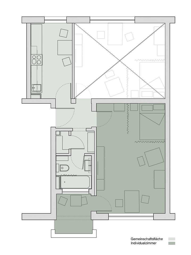 Mit sonnigem Balkon: Möbliertes Zimmer in großzügiger 2er WG – Steinforststr. 38, 91056 Erlangen(Alterlangen) – Vorschaubild 11