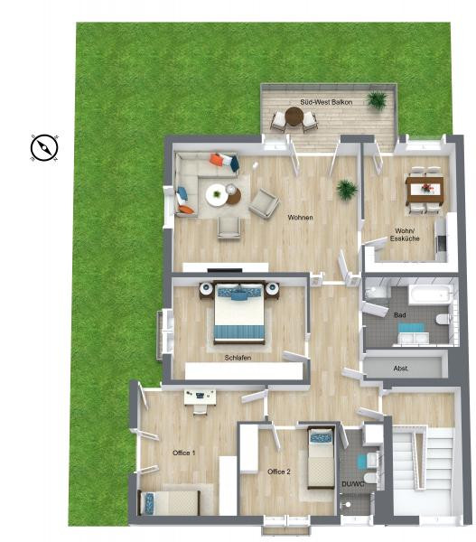 Licht. Ruhe. Natur. Exklusive 5-Zimmer-Wohnung in bester Vauban-Lage – 79100 Freiburg(Vauban) – Vorschaubild 35