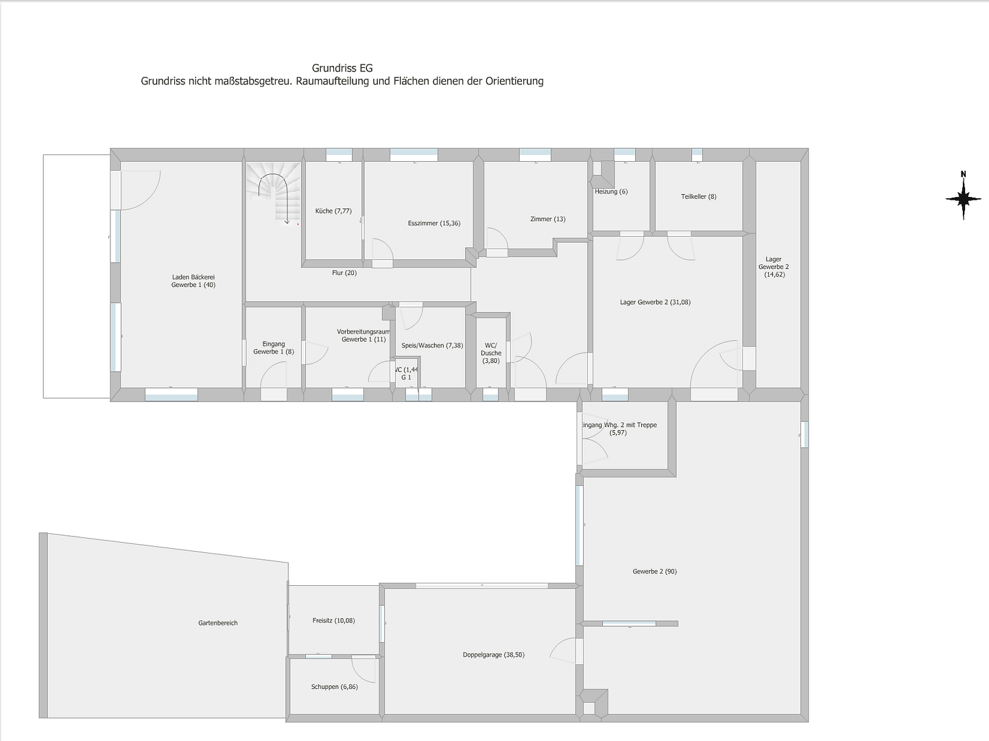 Wohn-/Geschäftshaus mit 2 Wohneinheiten, ehem. Bäckereifachgeschäft und Gewerbe-/Nutzflächen – Tassilostraße 7, 85126 Münchsmünster – Vorschaubild 48