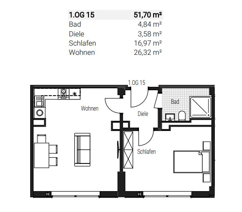 Erstbezug! Moderne 2-Zimmer-Neubauwohnung mit Einbauküche in Nürnberg – provisionsfrei – Steinbühler Str. 4-6, 90443 Nürnberg(Gostenhof) – Vorschaubild 13