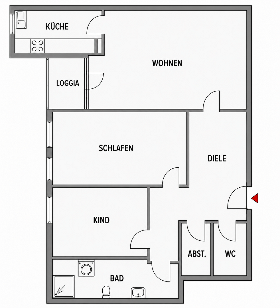 Moderne 3-Zimmer-Wohnung mit neuer Einbauküche, Loggia & Tiefgaragenstellplatz in Schlosschemnitz – Arthur-Bretschneider-Strasse 13, 9113 Chemnitz(Schloßchemnitz) – Vorschaubild 8