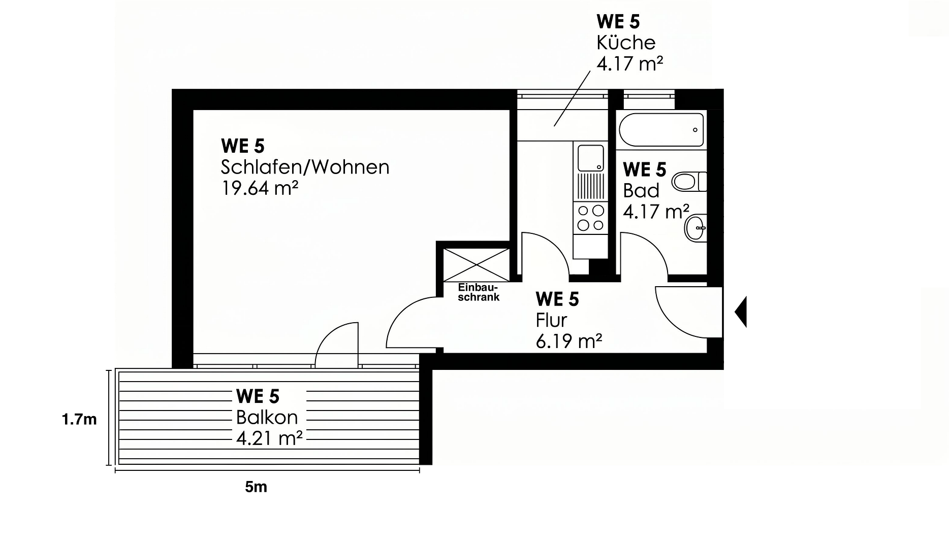 Charmante 1-Zimmer-Wohnung mit großem Balkon & Einbauküche – ruhig & grün im Westenviertel – Regensburg(Westenviertel) – Vorschaubild 24