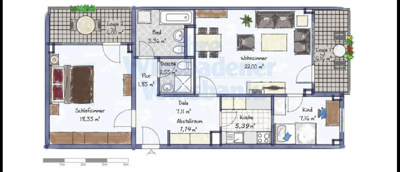 3-Zimmer Wohnung in vorteilhafter Lage in Wiesbaden mit EBK und TG Stellplatz – Erich-Ollenhauer-Str. 34e, 65187 Wiesbaden – Vorschaubild 14