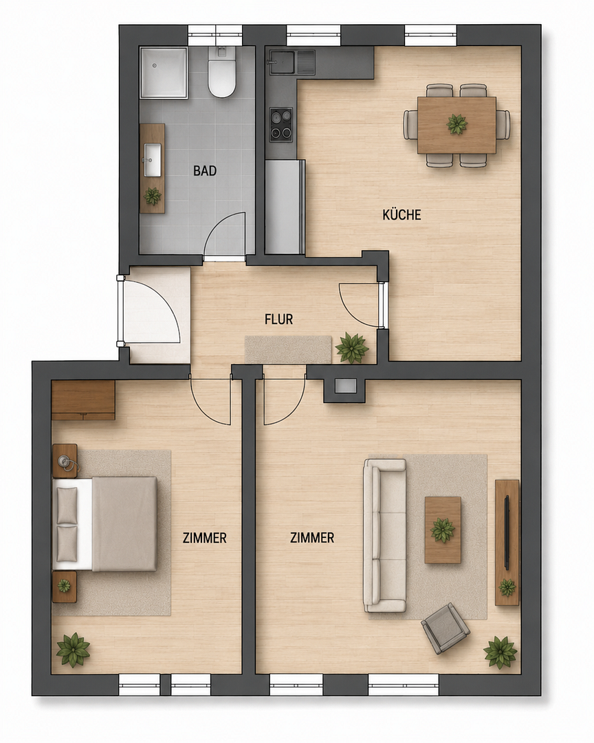 Frisch renovierte 2Zi-Whg. mit neuer Küche – Landgrabenstraße, 90443 Nürnberg(Steinbühl) – Vorschaubild 6