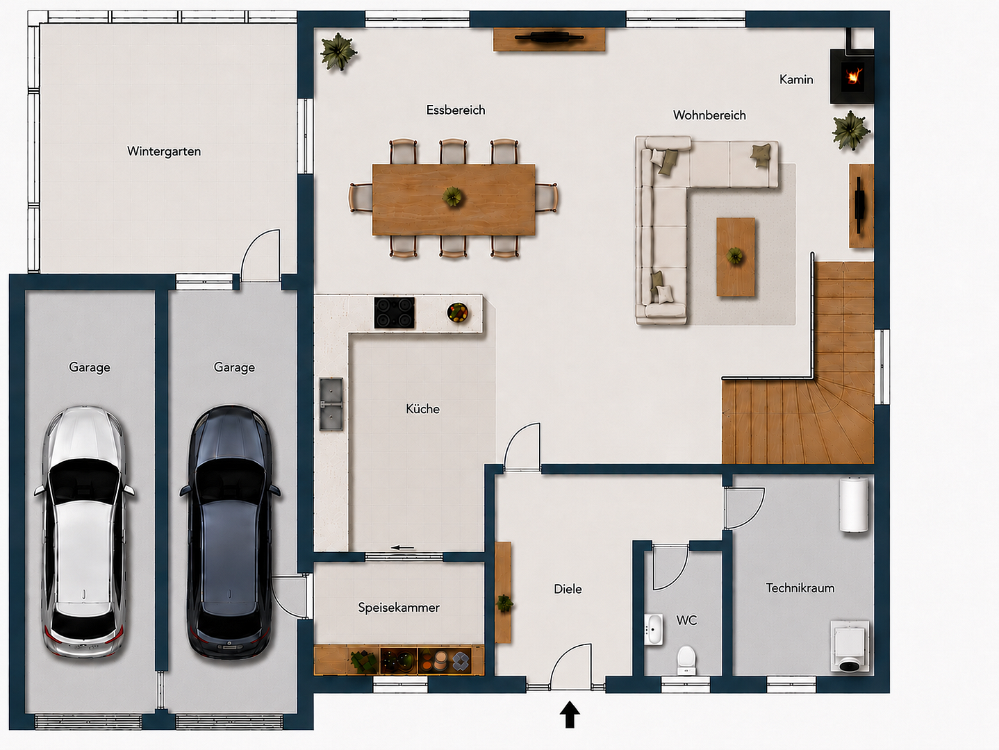 Modernes Einfamilienhaus mit Wintergarten, Doppelgarage und liebevoll angelegtem Garten in Schwendi – Schwendi – Vorschaubild 32