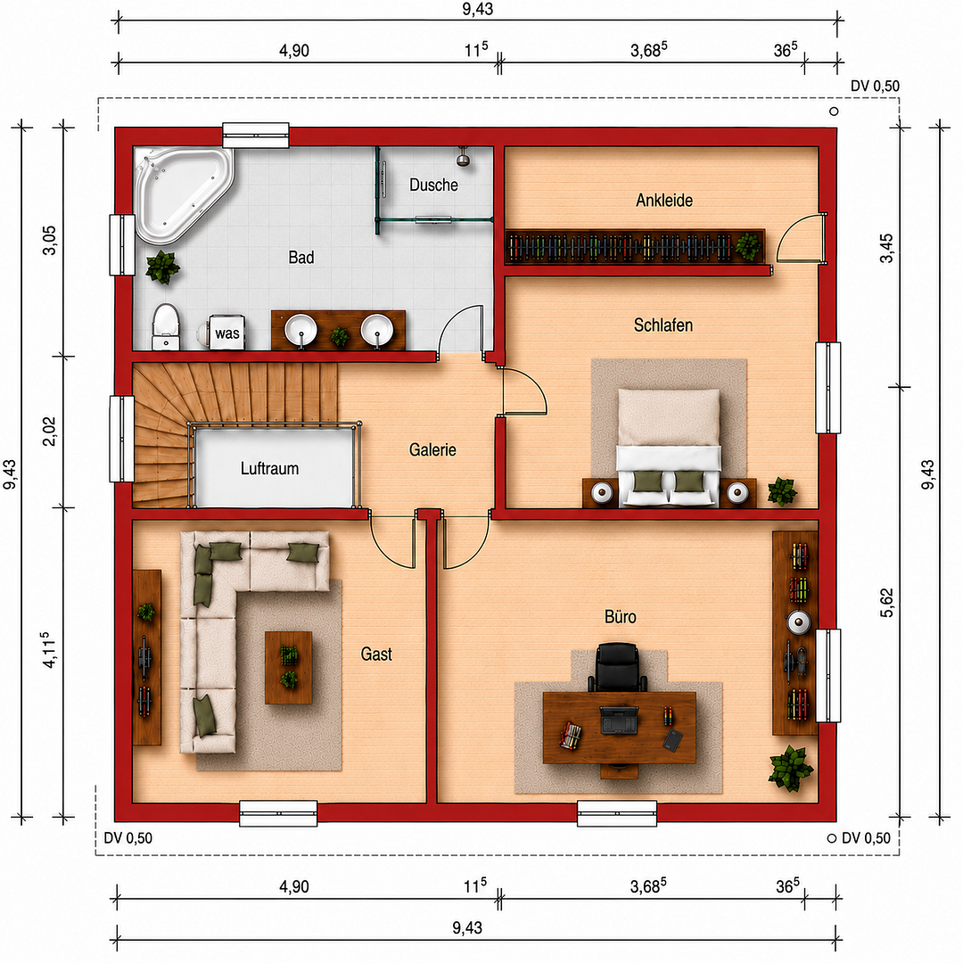 Modernes Einfamilienhaus mit Wintergarten, Doppelgarage und liebevoll angelegtem Garten in Schwendi – Schwendi – Vorschaubild 33