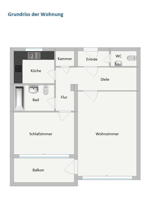 exquisite 2-Zimmerwohnung am Stadtpark – 23568 Lübeck(Burgtor/Stadtpark) – Vorschaubild 5