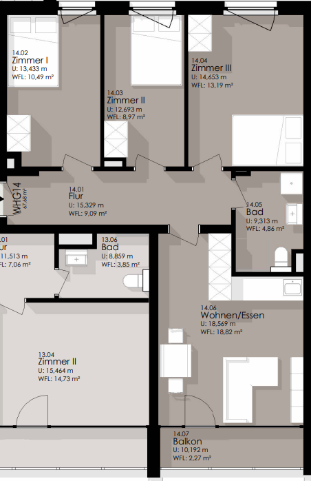 Sanierte 3,5 Zimmer Wohnung - WG geeignet - teilklimatisiert - Oldenburg Bloherfelde – 26129 Oldenburg(Bloherfelde) – Vorschaubild 11