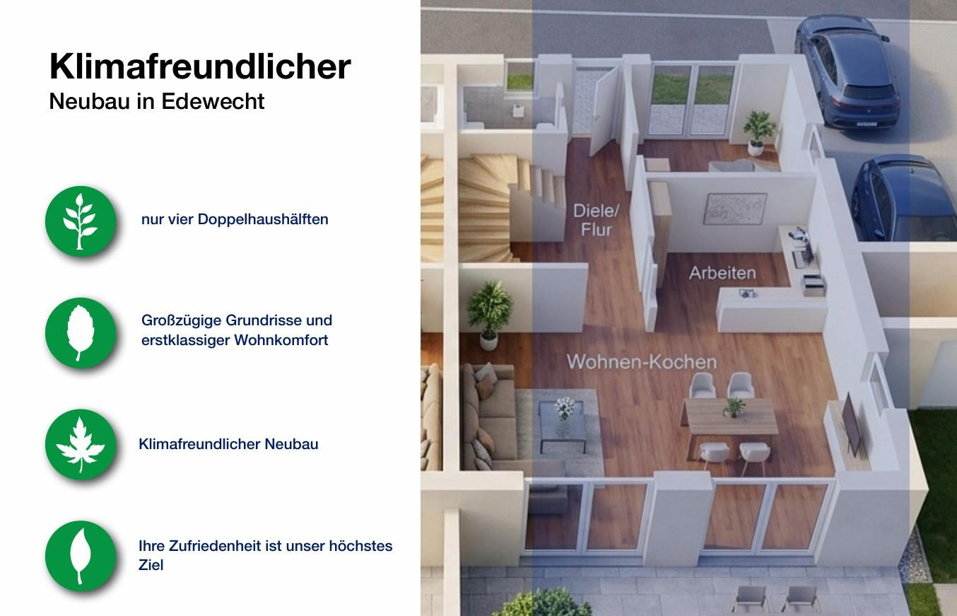 Exklusive Neubau-Doppelhaushälften in Edewecht – Wallstraße 18c-f, 26188 Edewecht – Vorschaubild 2