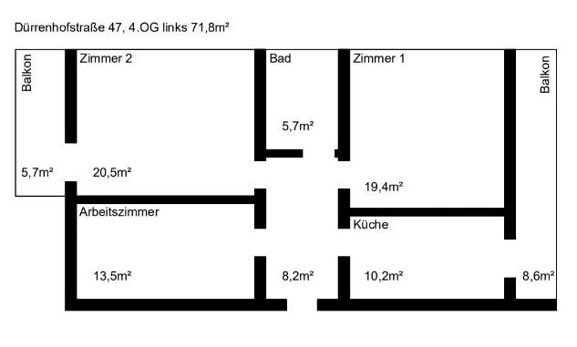 WG-geeignete 3-Zimmer-Wohnung mit zwei Balkonen in Nürnberg – Dürrenhofstraße 47, 90478 Nürnberg(Gleißhammer) – Vorschaubild 10