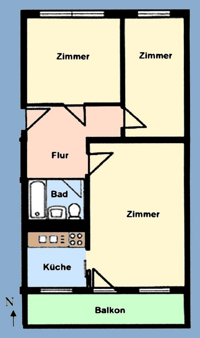Sonnige Wohnung - 5. OG mit Sicht, wie Urlaub – 1157 DRESDEN(Plauen) – Vorschaubild 12