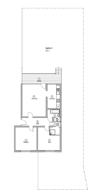 3 Zimmer Wohnung mit Balkon, EBK und 240 qm Garten – Arnold-Schönberg-Str. 5, 40593 Düsseldorf(Urdenbach) – Vorschaubild 25