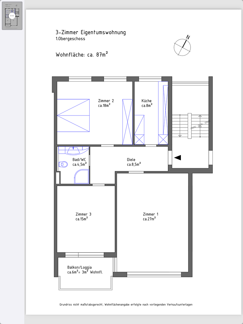 Attraktive 3–4-Zimmer-Eigentumswohnung mit Südbalkon in ruhiger Wohnlage – Wacholderweg 11, 27578 Bremerhaven(Königsheide) – Vorschaubild 25