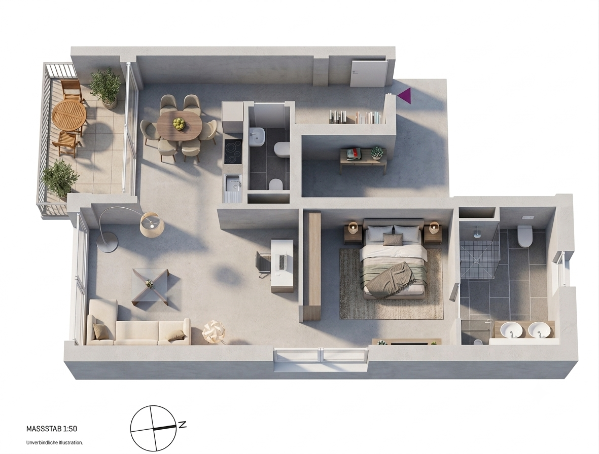 PROVISIONSFREI! Modernes 73m² Loft Stuttgart-Nord mit Balkon + TG – 70191 Stuttgart(Nord) – Vorschaubild 18