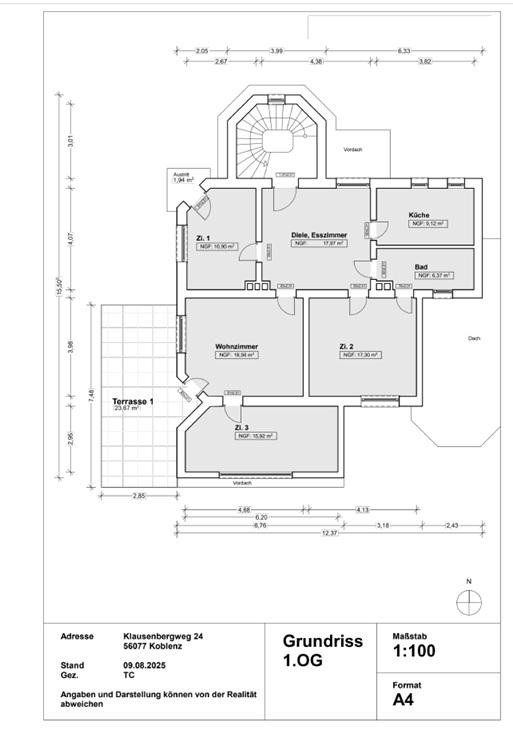 Charmante Villa auf großzügigem, teilbarem Grundstück, alter Baumbestand und unverbaubarer Höhenlage – 56077 Koblenz – Vorschaubild 44