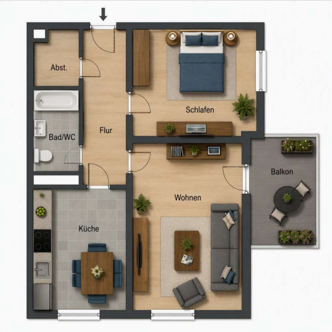 Moderne, helle und geräumige 2-Zimmer-Wohnung zu vermieten. – Krokodilweg 40, 70499 Stuttgart(Bergheim) – Vorschaubild 18