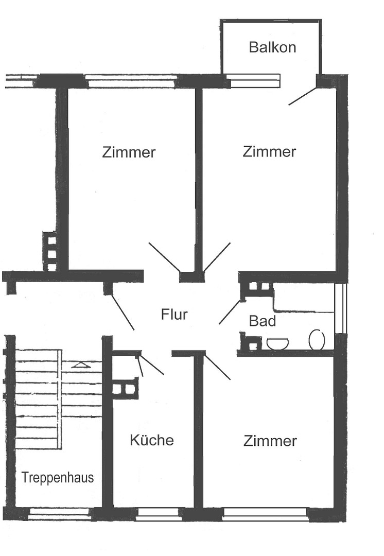 Kassel - Wehlheiden/Mitte: Tolle 3-ZKB-Wohnung mit Süd-Balkon! – Wilhelmshöher Allee 57, 34121 Kassel – Vorschaubild 2