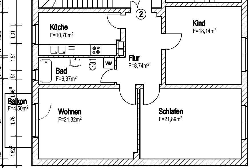 EG 3 Zi.-TOP Lage Schelfstadt, sanierter Altbau,sehr hell ,S/W Balkon,neue EBK – Jahnstrasse 13, 19055 Schwerin(Schelfstadt) – Vorschaubild 16
