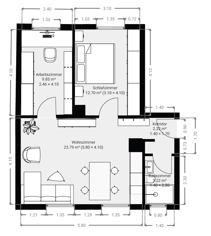 Voll möblierte und neu renovierte 3-Zim.-Wohnung in HN-City mit Einzelgarage - PROVISIONSFREI – 74076 Heilbronn – Vorschaubild 18