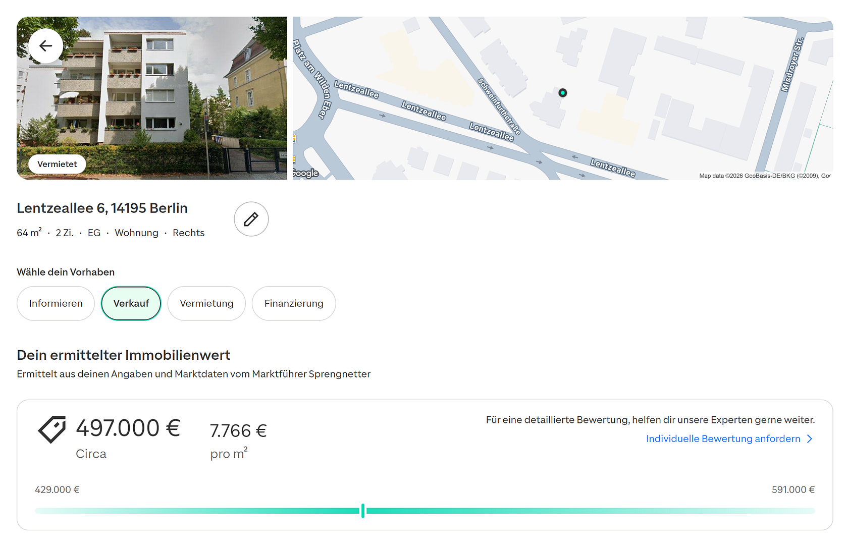 2-Zimmer mit Balkon, Stellplatz & saniertem Bad – vermietete Kapitalanlage – Lentzeallee 6, 14195 Berlin(Schmargendorf) – Vorschaubild 2