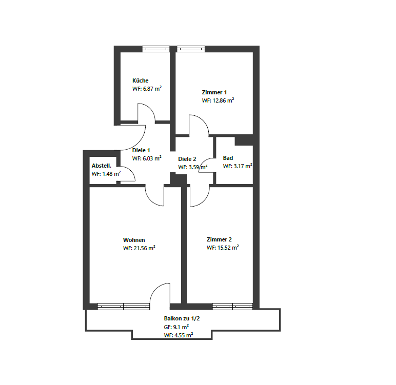 Provisionsfrei: Neue 3-Zimmer-Wohnung mit Sonnenbalkon in ruhiger Grünlage – 81927 München-Bogenhausen(Englschalking) – Vorschaubild 17