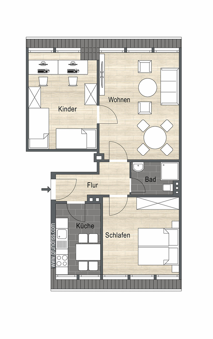 3 Zimmer DG Wohnung ohne Schrägen mit viel Stauraum und Stellplatz – Klaus-Groth-Weg 26, 31303 Burgdorf – Vorschaubild 8