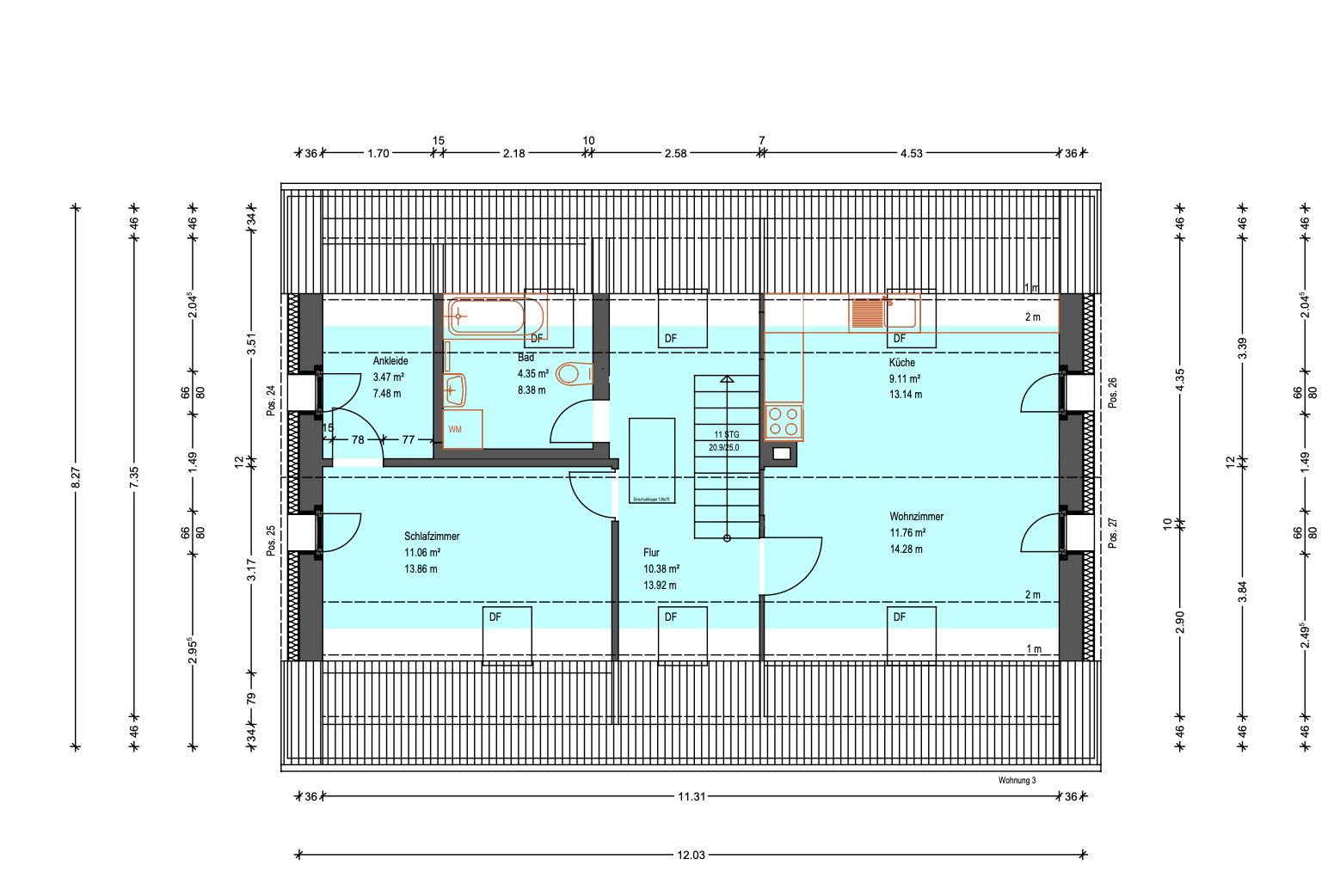 Wohnen wie im Eigenheim: 4,5-Raum-Maisonette im 2-FH, Garten, Erstbezug, Energiesparhaus – Maxener Straße 7, 1257 Dresden(Prohlis) – Vorschaubild 20