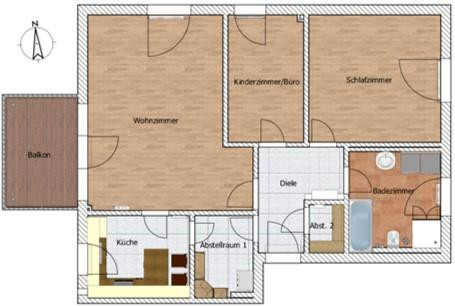 PROVISIONSFREI - Sehr schöne 3-Zimmer-Wohnung, in bevorzugter Lage im Oldenburger Norden. – 26127 Oldenburg(Nadorst) – Vorschaubild 2