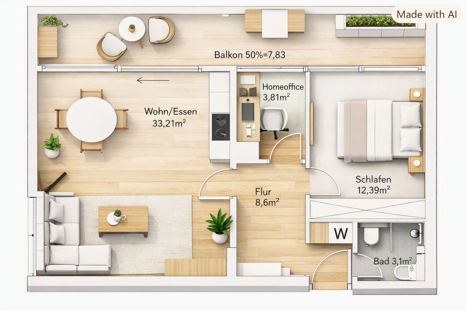 2-3-Zimmer Premium‑Apartment am Olympiapark – Erstbezug nach Vollsanierung mit flexiblem Grundriss – Winzererstraße 180, 80897 München(Schwabing) – Vorschaubild 2