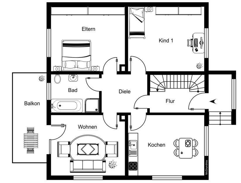 Gepflegte 3-Zimmer-Erdgeschosswohnung mit Balkon, neuer Einbauküche und Garten in Reckendorf – Greifenklaustraße 12, 96182 Reckendorf – Vorschaubild 9