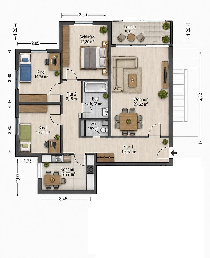 Exklusive, modernisierte 4 Zimmer Eigentumswohnung in Braunschweig Watenbüttel – 38112 Braunschweig(Watenbüttel) – Vorschaubild 21