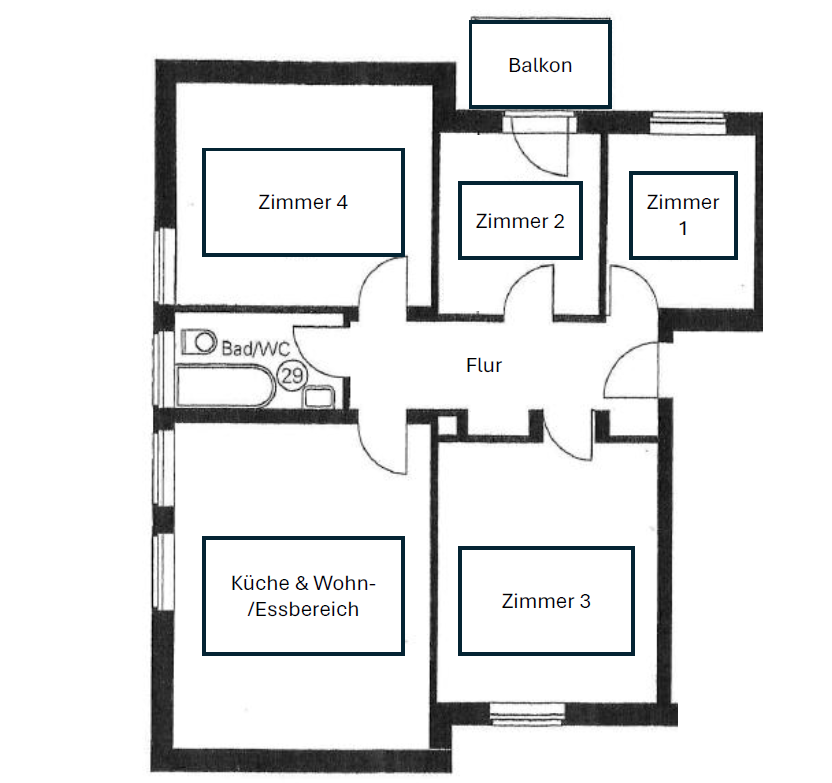 4er WG - Erstbezug nach Renovierung - 550€ bis 700€ Kaltmiete pro Zimmer – Holsteinerstraße 6, 81377 München(Sendling-Westpark) – Vorschaubild 12
