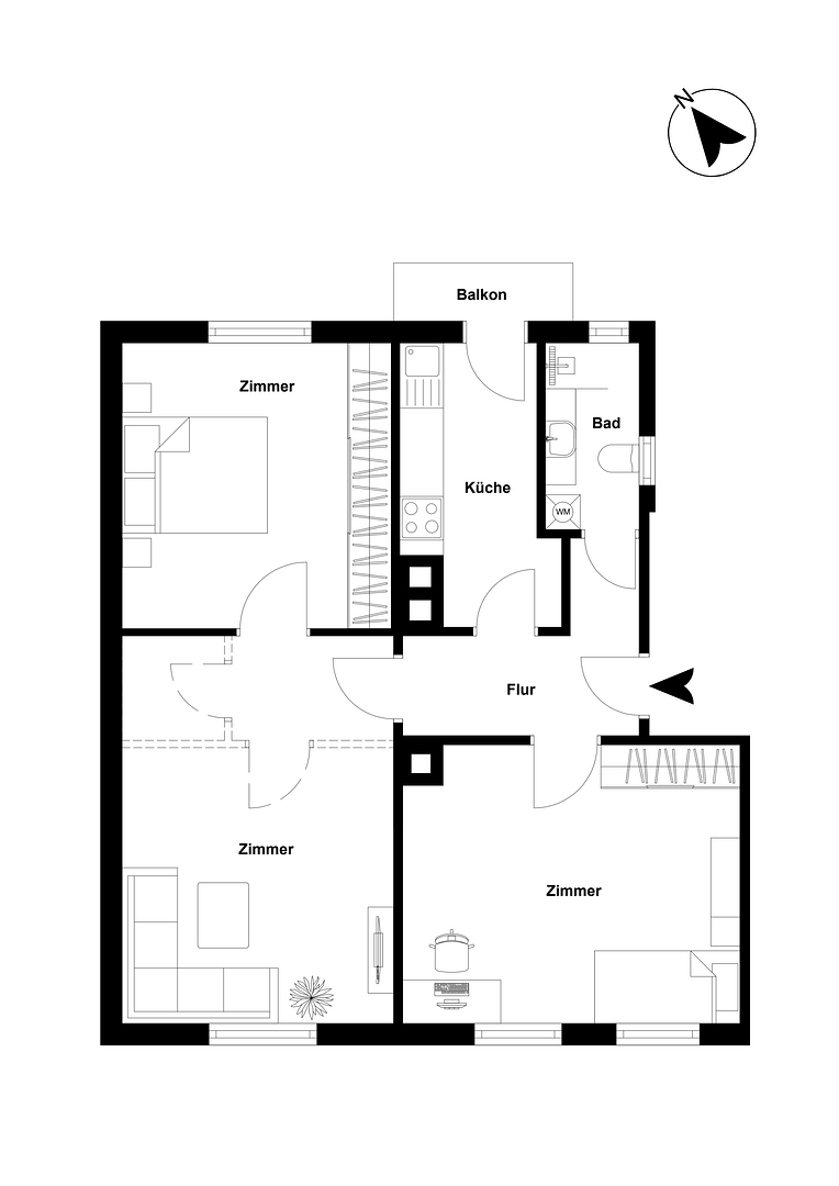 Erstbezug nach Sanierung - Stilvolle 3-Zimmer-Wohnung mit Altbaucharme in Stuttgart West – 70193 Stuttgart(West) – Vorschaubild 7