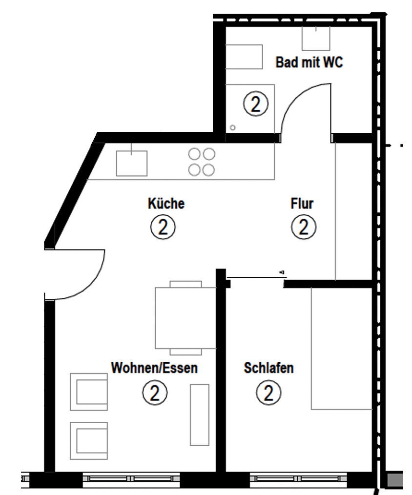 Kernsanierte 2-Zimmer Altbauwohnung in Stuttgart-Plieningen – 70599 Plieningen – Vorschaubild 7
