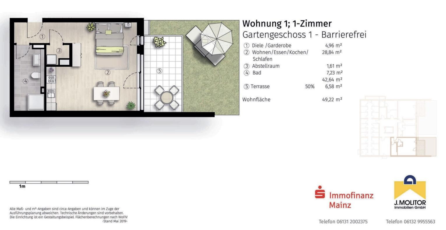 möblierte Wohnung mit Garten, Nähe Universität Mainz – 55131 Mainz – Vorschaubild 14