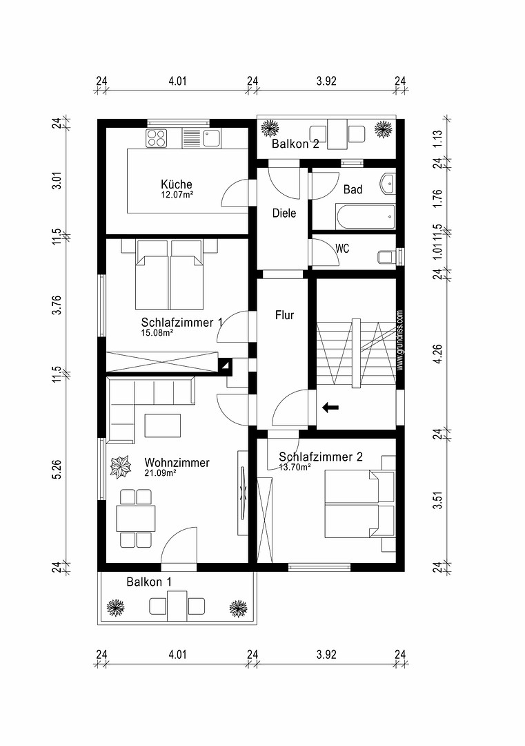 Erstbezug - Helle 3-Zimmer Wohnung im Herzen Heilbronns - Provisionsfrei! – Rosenbergstraße 38, 74072 Heilbronn – Vorschaubild 10