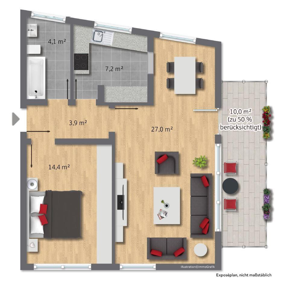 Sanierte, helle 2,5-Zimmer Wohnung mit Einbauküche, Stellplatz & großem Balkon nahe ALDI Campus – Waterfohrstraße 9, 45139 Essen(Frillendorf) – Vorschaubild 12