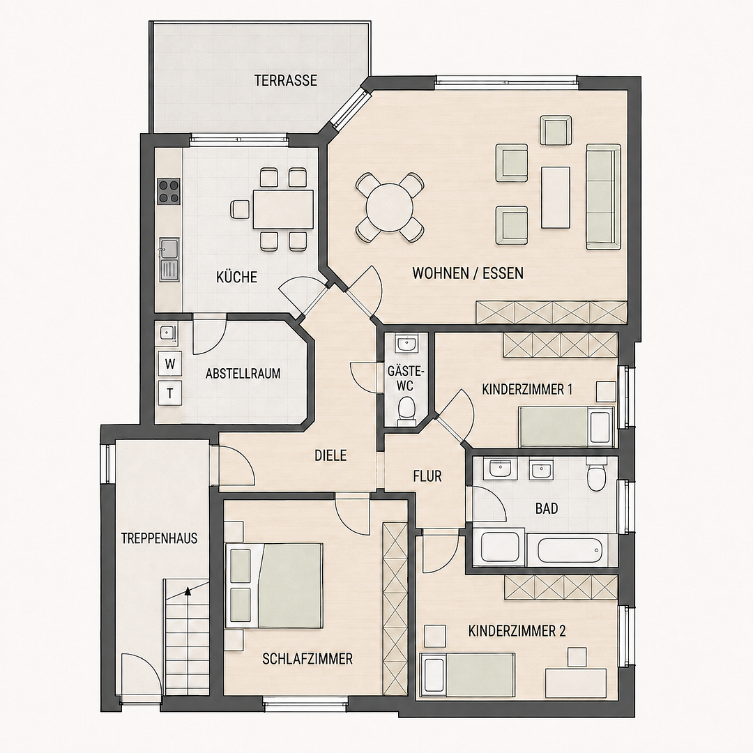 Helle 4-Zimmer-Erdgeschosswohnung mit Terrasse und Stellplatz in zentraler Lage von Diepholz – 49356 Diepholz – Vorschaubild 12