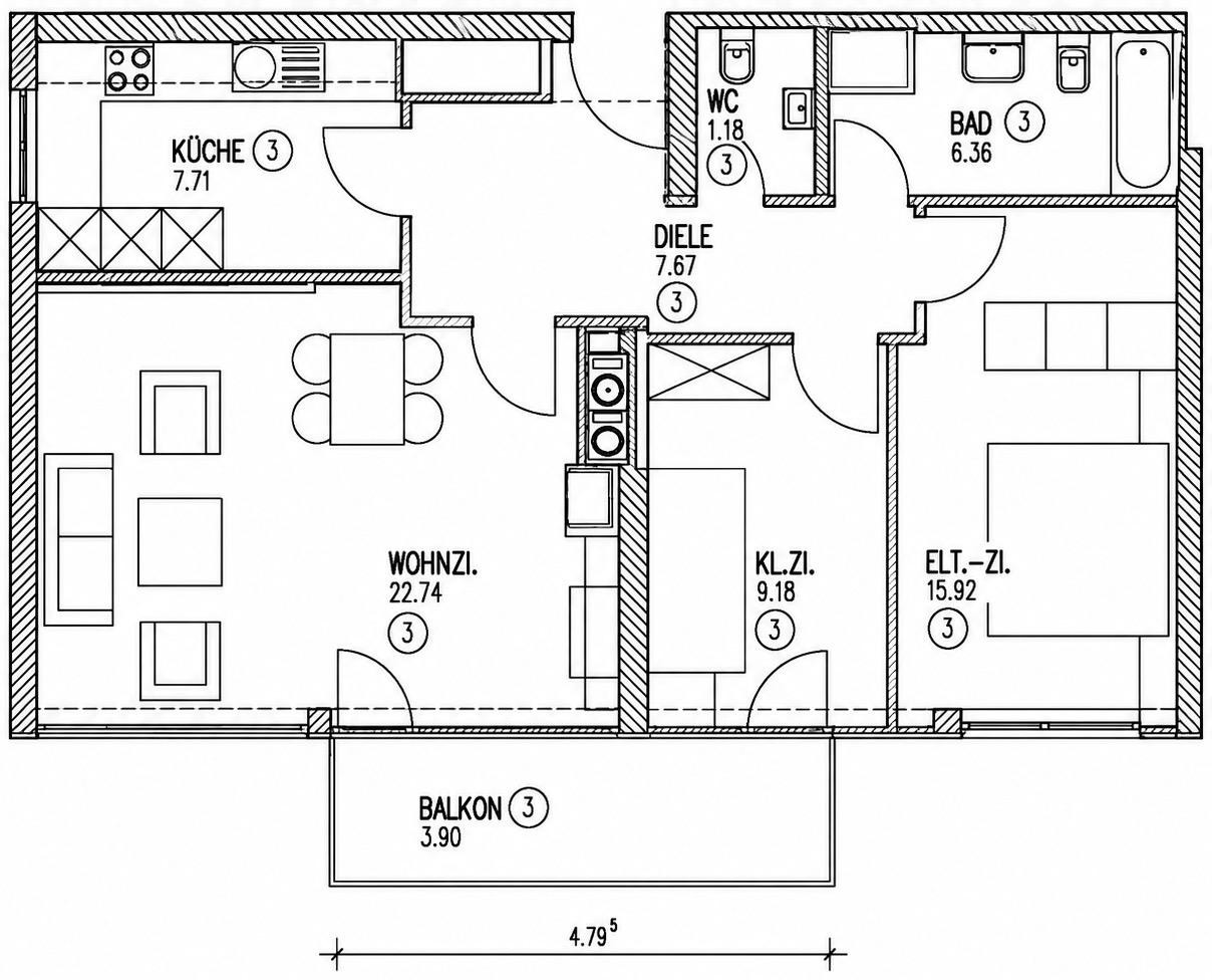 VON PRIVAT – Helle 3-Zimmer-Wohnung mit großem Südbalkon – Leoprechtingstraße 23, 81739 München(Waldperlach) – Vorschaubild 13