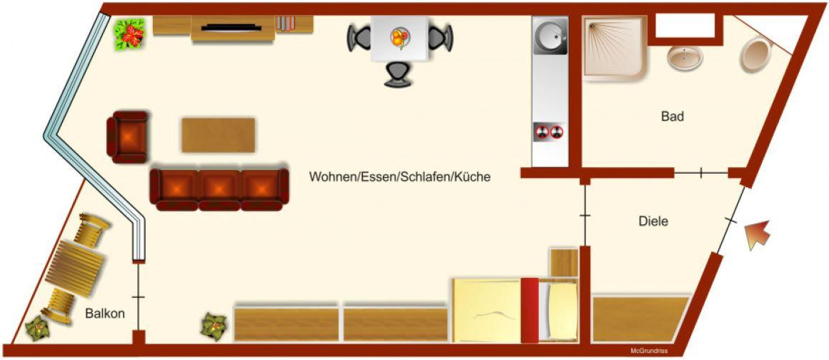 Möblierte 1-Zimmerwohnung mitten in der City mit Stellplatz! – Zähringerstraße 47, 76133 Karlsruhe(Innenstadt-Ost) – Vorschaubild 2