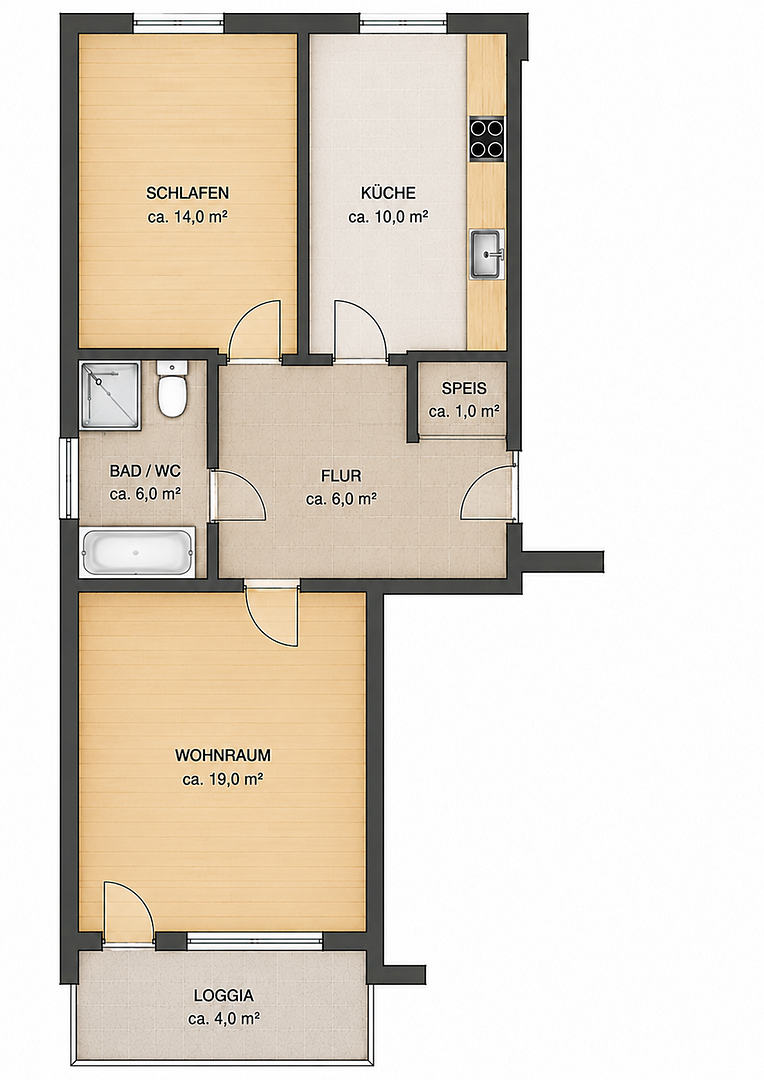 2-Zimmer-Wohnung mit Loggia & Tageslichtbad | bezugsfrei ab September 2026 – Engadinerstr. 32, 81475 München- Fürstenried-West(Fürstenried) – Vorschaubild 11
