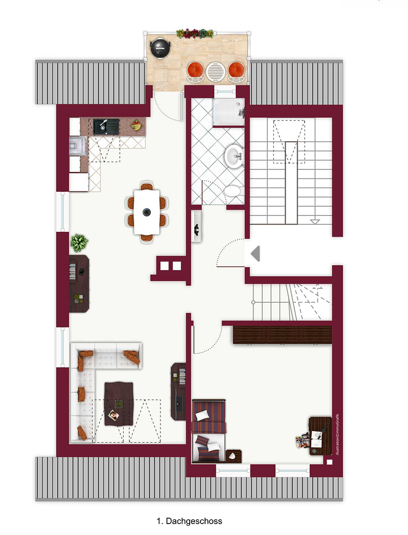 3,5-Zimmer-Wohnung Stuttgart-West | Kräherwald Maisonette mit Balkon und Galerie – 70193 Stuttgart(West) – Vorschaubild 19