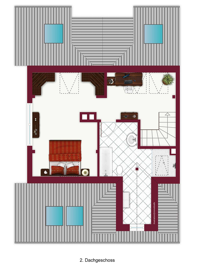 3,5-Zimmer-Wohnung Stuttgart-West | Kräherwald Maisonette mit Balkon und Galerie – 70193 Stuttgart(West) – Vorschaubild 20