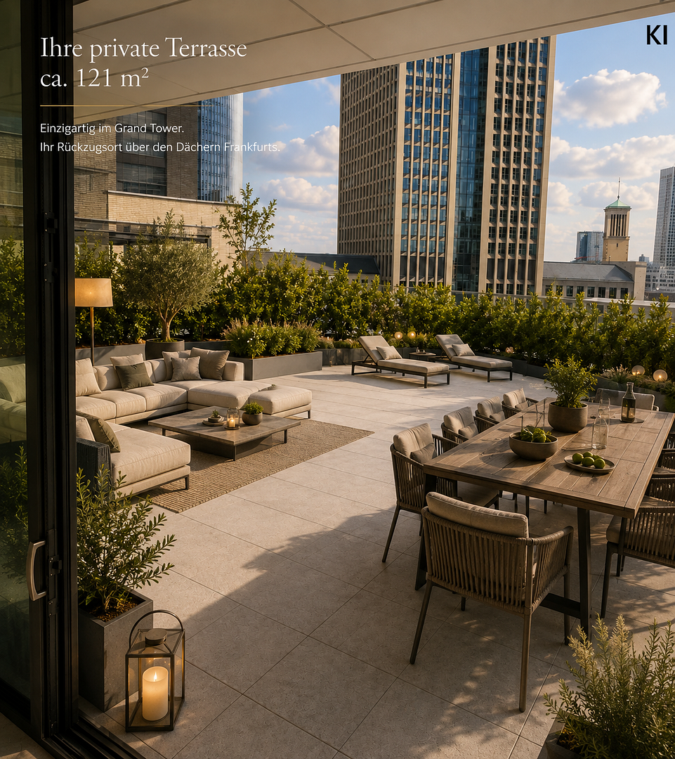 GRAND TOWER UNIKAT | Die einzige Wohnung mit ca. 121 m² großer Privatterrasse – 60327 Frankfurt am Main(Gallus) – Vorschaubild 3