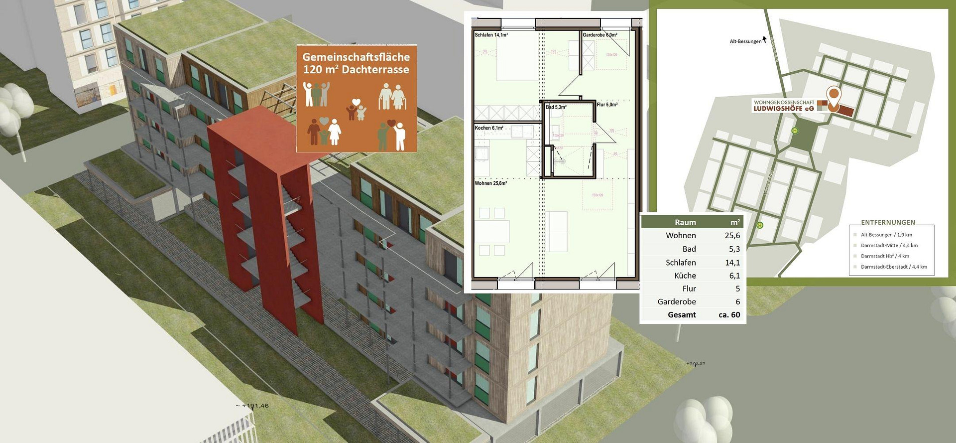 Ludwigshöfe - 2-Zimmer - 60 qm (LH) – 64285 Darmstadt-Bessungen(Darmstadt) – Vorschaubild 2