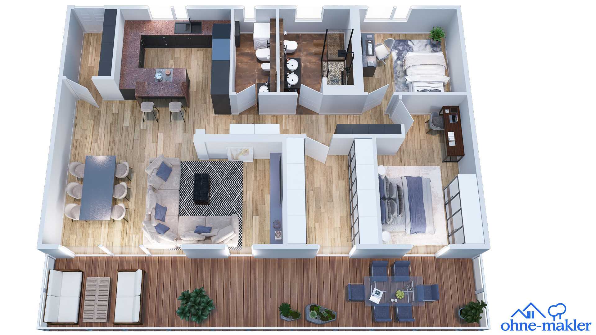 Einzigartige Vier-Zimmer-Penthousewohnung mit Lift und Terrasse in Frankfurt am Main – 65934 Frankfurt am Main(Nied) – Vorschaubild 15