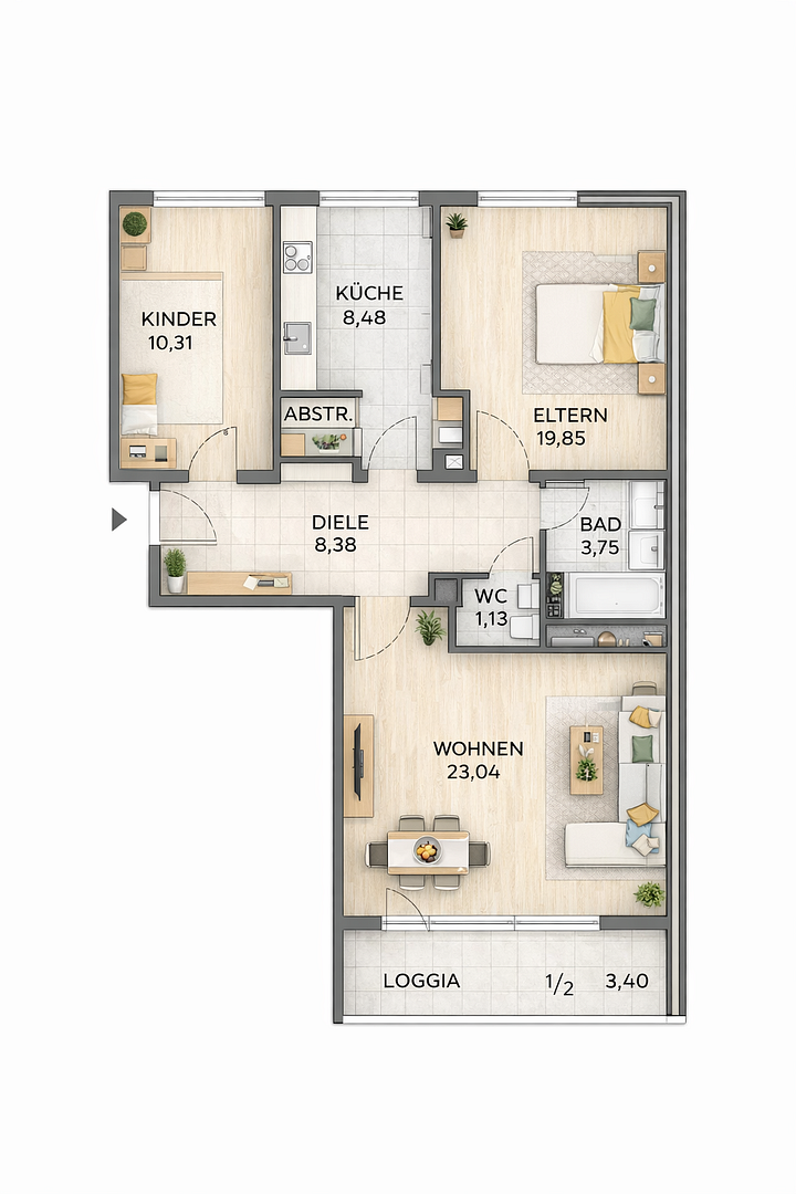 Erstbezug nach umfassender Modernisierung! Zentrale 3-Zimmer Wohnung im Herzen von Paderborn – Hochstiftstraße 3, 33100 Paderborn – Vorschaubild 16