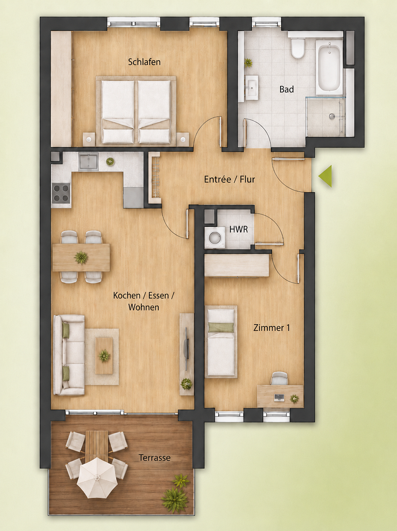 Moderne 3-Zimmer-Erdgeschosswohnung mit Terrasse und Garten – Poppemreutherstr. 34, 90765 Fürth – Vorschaubild 13
