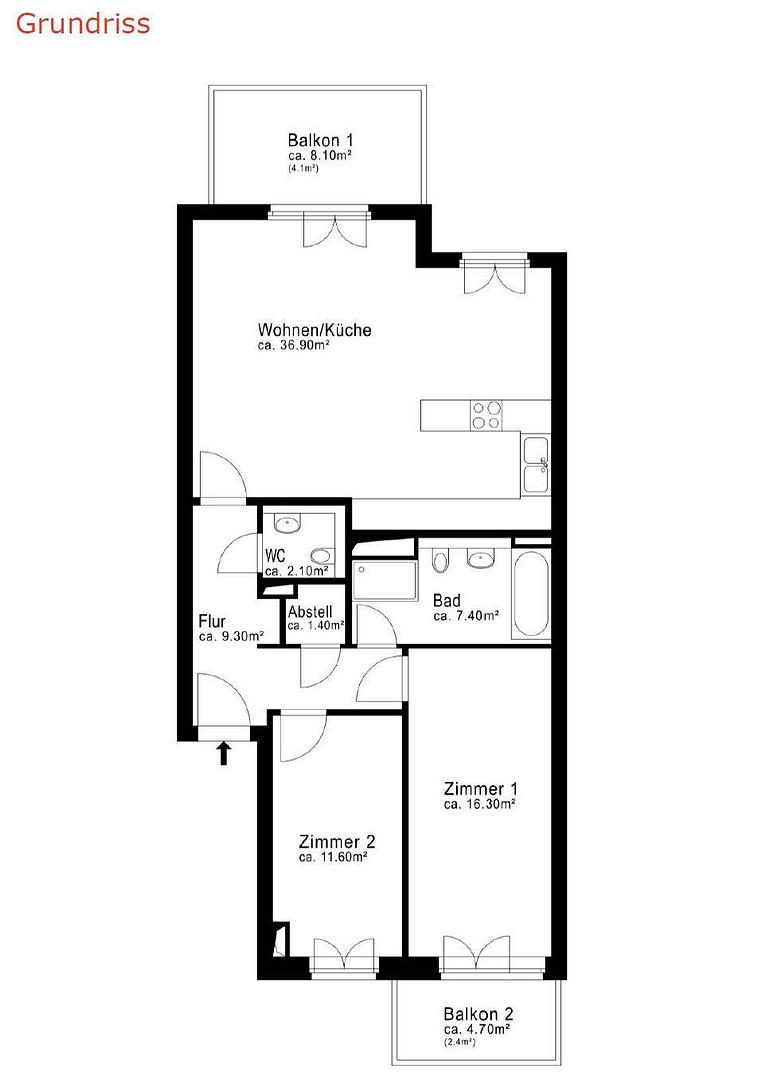 Lichtdurchflutete 92m² 3-Zi.-Wohnung mit 2 Balkonen, Ottensen/Othmarschen – Jürgen-Töpfer-Strasse 45, 22763 Hamburg(Othmarschen) – Vorschaubild 14